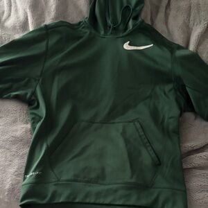 Nike Dark Green Therma-Fit Hoodie with White Swoosh